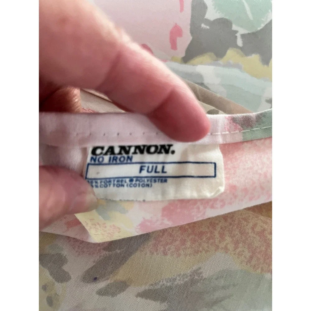 Vintage Full Size Flat Sheet in beautiful floral‎ Cannon